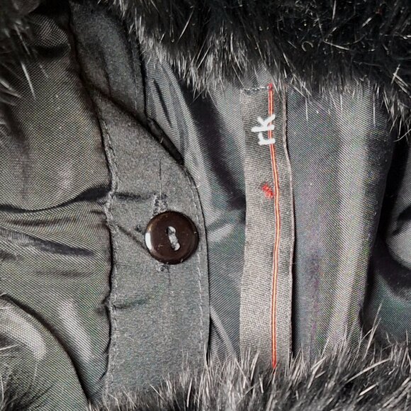 RK Black bomber jacket with rabbit hair front and detachable rabbit hair collar - Picture 10 of 12